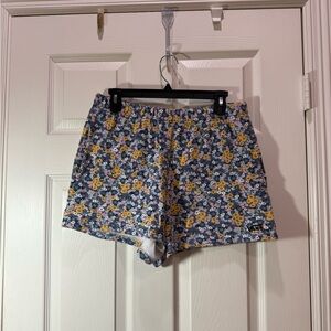 Vans Floral Athletic Shorts - Blue and Yellow